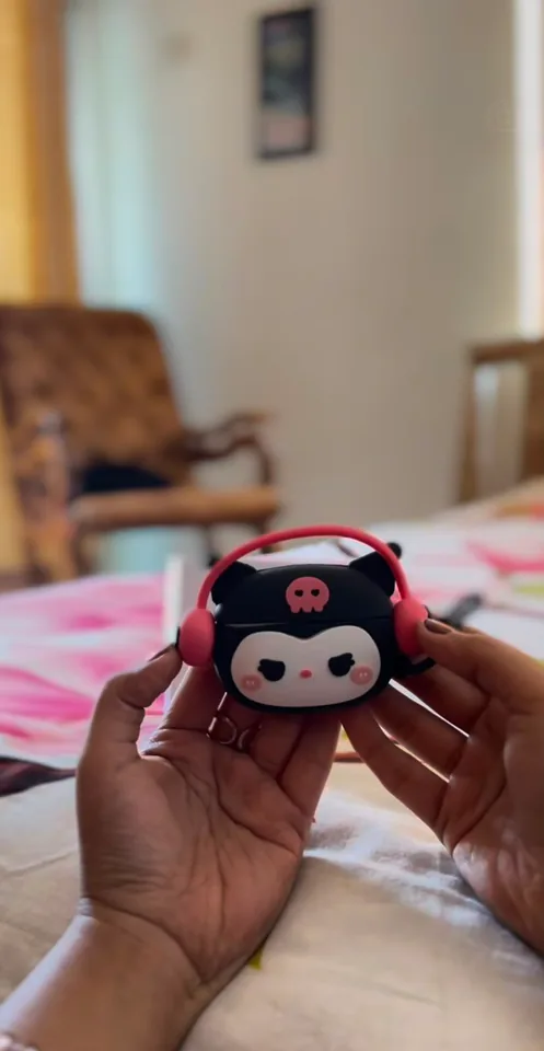 Black Sanrio Headphone AirPods Case