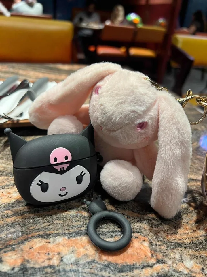 Black Sanrio Headphone AirPods Case