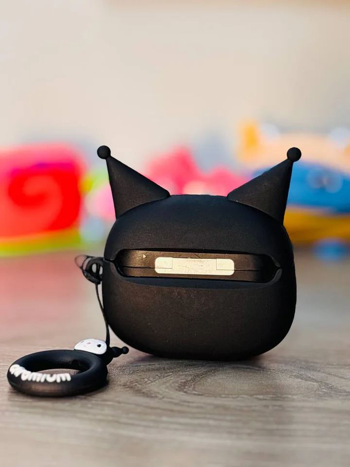 Black Sanrio Headphone AirPods Case