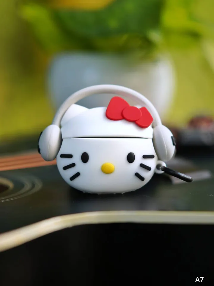 White Sanrio Headphone AirPods Case