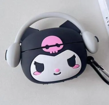 Black Sanrio Headphone AirPods Case