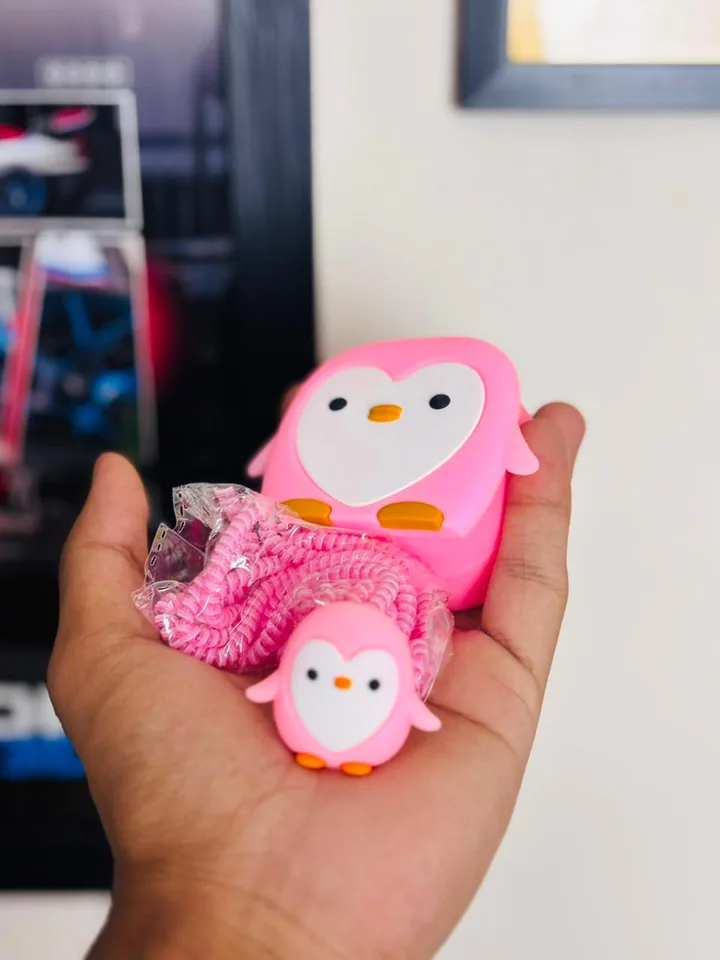 Pink Penguin Charger Cover — 3-pin shell