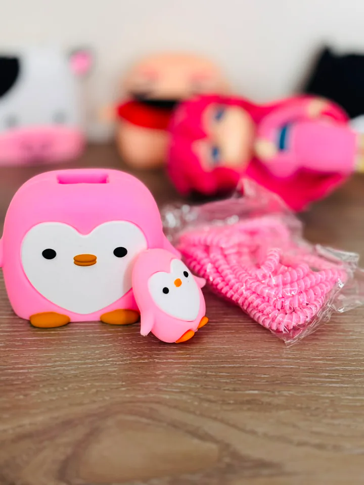 Pink Penguin Charger Cover — 2-pin shell