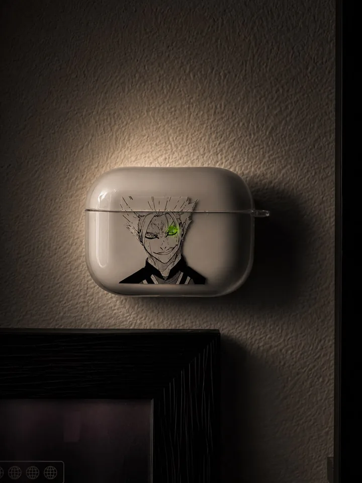 White anime Plain AirPods Case