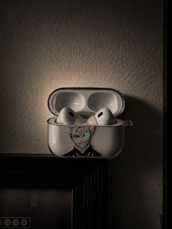 White anime Plain AirPods Case
